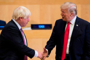 Boris Johnson y Donald Trump, en el 2017, en Nueva York.-AFP