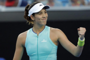Muguruza celebra un punto ganado ante Cirstea.-MADE NAGI / EFE