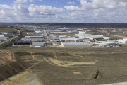 Vista aérea de parte del poligono industrial de Villalonquéjar.