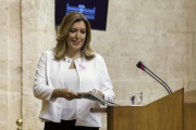 Susana Díaz, secretaria general de la federación andaluza del PSOE y actual presidenta de la Junta de Andalucía-