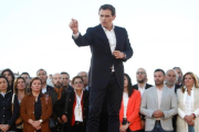 El líder de Cs, Albert Rivera, en un acto de precampaña, este martes, en A Coruña.-EFE / CABALAR