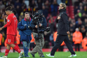 Jürgen Kloop. al término del partido que el Liverpool ganó al Watford en Anfield.-AP / DAVE HOWARTH