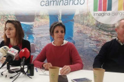 La portavoz del Comité Electoral de Imagina, María José Tajadura (centro), presentó ayer la lista de candidatos que concurren a las primarias.-D.S.M.
