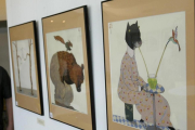 Ilustraciones de Wolf Erlbruch, en una exposición sobre libro infantil, en Barcelona.-GUILLERMO MOLINER