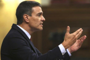 Pedro Sánchez en el debate.-DAVID CASTRO