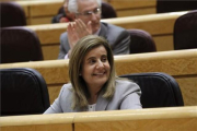 La ministra de Empleo y Seguridad Social, Fátima Báñez, durante una sesión de control al Gobierno.-EFE
