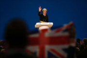 Theresa May durante su intervención en el congreso del Partido Conservador, el 2 de octubre, en Birmingham.-AFP / ADRIAN DENNIS