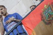 Javi Vega se dirige a la afición durante las celebraciones organizadas tras el ascenso a ACB, el pasado 10 de junio.-SANTI OTERO