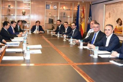 Imagen de un encuentro reciente entre representantes de la Federación Española y de la ACB en la sede del Consejo Superior de Deportes.-CSD