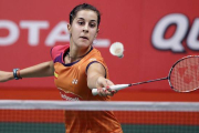 Carolina Marín, durante el partido contra la taiwanesa Yu Po Pai en el Mundial de Yakarta.-AP / ACHMAD IBRAHIM