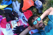 Hernando se mostraba ayer relajado tras recoger el dorsal número 1 que lucirá en la UTMB.-TWITTER/@TRAILHERNANDO