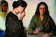 El fantasma de María La Agorera, bruja y adivinadora, acecha en el barrio de Las Letras. ‘Echadora de cartas’, obra de Francisco Soria Aedo.