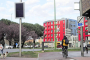 Imagen del contador de bicicletas de la glorieta de Bilbao.-ISRAEL L. MURILLO