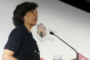 Ana Botín, durante su intervención en la junta general de accionistas de Universia celebrada en  Córdoba.-EFE