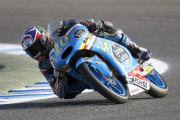 El piloto francés Fabio Quartararo, de Moto3, en llos primeros entrenamientos libres del GP de España de Moto3.-Foto: EFE / ROMÁN RÍOS