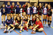 Plantillas de los equipos infantiles del UBU Maristas y el Miran Voley-ECB