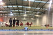 El Burgos CF completó su última sesión de la semana en las instalaciones de Fútbol Indoor.-BURGOS CF