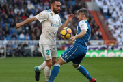 Carvajal, en el partido entre el Madrid y el Deportivo.-REUTERS