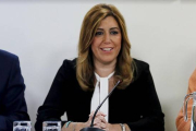 Susana Díaz, en la reunión del partido el pasado lunes.-Foto:   REUTERS / MARCELO DEL POZO