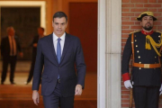 Pedro Sánchez, el pasado lunes en la Moncloa.-JOSÉ LUIS ROCA