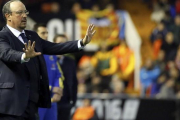 Benítez, en el partido de este pasado domingo en Mestalla.-