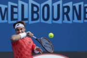 Ferrer devuelve una bola en el partido de segunda ronda.-Foto: NARENDRA SHREITHA / EFE