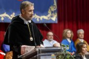 El rector de la Universidad de Burgos, Manuel Pérez Mateos, durante la apertura de curso universitario. SANTI OTERO