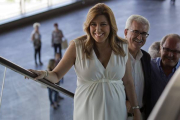 La presidenta de la Junta de Andalucía, Susana Díaz, tras dar a conocer el nuevo Gobierno andaluz.-Foto:  EFE / JOSÉ MANUEL VIDAL