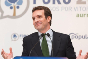 Pablo Casado, el pasado martes en un acto en Vitoria.-EFE / DAVID AGUILAR