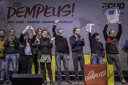 Acto central de campaña de la CUP, este domingo en el pabellón de la Vall dHebron de Barcelona.-CARLOS MONTAÑÉS