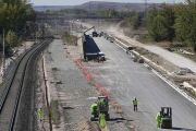 Imagen de las obras del AVE en el mes de octubre en el entorno de Quintanilla de las Carretas.-RAÚL G. OCHOA