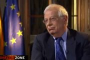 Borrell, durante un momento de la entrevista en el programa Conflict Zone de la cadena DW News.-
