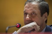 Eduardo Zaplana, el pasado mes de abril, en una conferencia sobre la España de las autonomías, en València.-MIGUEL LORENZO