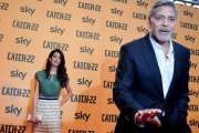 George y Amal Clooney, el pasado 13 de mayo en Roma.-AFP/ TIZIANA FABI
