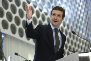 El presidente del PP, Pablo Casado, en Club Siglo XXI-DAVID CASTRO