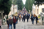 Paseo central del cementerio de San José durante la festividad de los Santos de 2019.