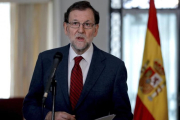Mariano Rajoy, durante una conferencia en la residencia del embajador español en la ONU, este lunes.-EFE / JUANJO MARTÍN