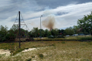 Imagen de uno de los dos incendios de hoy en Aranda de Duero