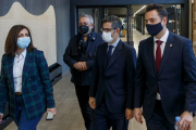 El ministro de la Presidencia, Félix Bolaños, junto a Esther Peña, Pedro de la Fuente y Daniel de la Rosa. SANTI OTERO
