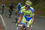 Alberto Contador durante una prueba esta campaña.-