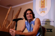 Cavani, en la rueda de prensa celebrada en Venezuela.-REUTERS / MARCO BELLO