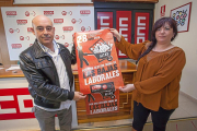 Mariano Sanz (CCOO) y Azucena Pérez (UGT).-ICAL