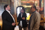 Oriol Junqueras con los líderes de UGT y CCOO en una imagen de archivo.-EL PERIÓDICO (UGT)