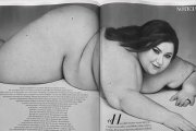 Itziar Castro, en una doble página del reportaje.-/ FÉLIX VALIENTE / HARPER'S BAZAAR