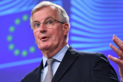 Michel Barnier durante su comparecencia, hoy, en Bruselas.-EMMANUEL DUNAND (AFP)