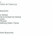 Extracto de la carta del 'president' Carles Puigdemont a la Comisión de Venecia.-