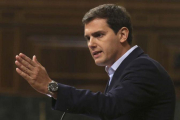 El líder de Ciudadanos, Albert Rivera, en una intervención en el Congreso.-DAVID CASTRO