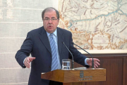 Juan Vicente Herrera en un momento de su comparecencia.-Ical