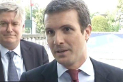 Pablo Casado, a su llegada a la cumbre del Partido Popular Europeo, este domingo en Bruselas.-EL PERIÓDICO