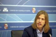 El líder de Podemos, Pablo Fernández, en una imagen de archivo durante una comparecencia en las Cortes.-ICAL